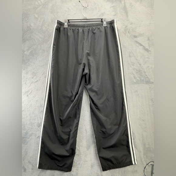 Adidas Black White Mens XL Zip Joggers Workout ActiveWear Athleisure 3 Stripe - Picture 10 of 16